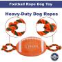 Pets First NCAA Miami Hurricanes Football Dog Toy, Tough Quality Nylon Materials, Strong Pull Ropes, Inner Squeaker, Collegiate Team Color