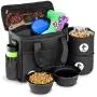 Top Dog Travel Bag - Airline Approved Travel Set for Dogs Stores All Your Dog Accessories - Includes Travel Bag, 2X Food Storage Containers and 2X Collapsible Dog Bowls - Black Top Dog Travel Bag - Airline Approved Travel Set for Dogs Stores All Your Dog Accessories - Includes Travel Bag, 2X Food Storage Containers and 2X Collapsible Dog Bowls - Black