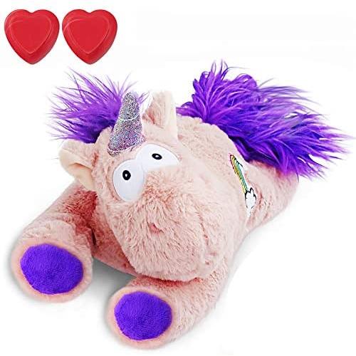 Lepawit Dog Plush Toy Heartbeat Toy Puppy Behavioral Training Aid Toy for Anxiety Relief, Newborn Puppies Sleep Aid Separation Anxiety, Cute Unicorn Accompany Plush Toy for Dogs