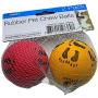 2 Pack Rubber Pet Chew Balls Yellow, RED , Natural Rubber 2.3X2.3X2.3inches-Perfect Toys Balls for Pets