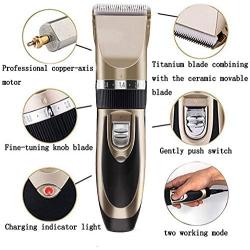 VARWANEO Dog Clippers Shaver Low Noise Dog Cat Grooming Clippers Kit Rechargeable Cordless Dog Grooming Tools for Small &Medium &Large Dogs Cats Horse Pet