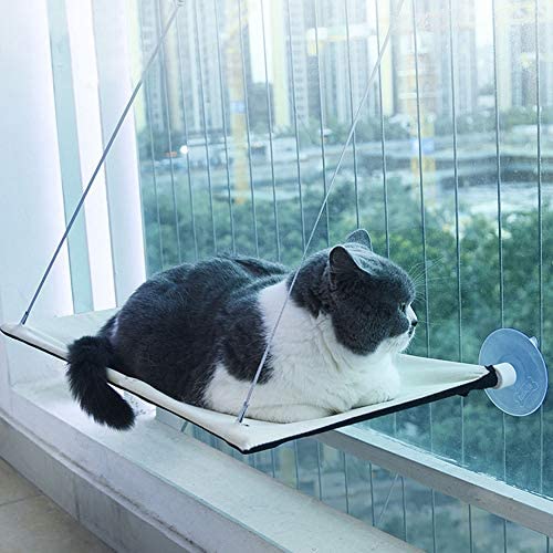 WHICH DOG Cat Window Hammock Seat Cat Window Perch Bed Window Mounted Hommock Suction Hanging Pet Window sill Resting Seat Extra Sturdy Cat Holds Up to 33 Lbs