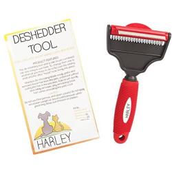 Harley Pet Products Deshedding Tool & Dog Brush Grooming 2 in 1 Dual Rake for Pets - Cats, Dogs and Horses - Short or Long haired Pets - 3 Year Warranty