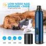 HOMPO Dog Nail Grinder,Upgraded Quiet 2-Speed Rechargeable Electric Pet Nail Trimmer Kit with Dog Nail Clippers & Trimmer Painless Paws File Grooming & Smoothing for Small Medium Large Dogs Cats