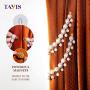 Tayis Magnetic Curtain Tiebacks Elegant Pearl Style Handmade Curtain Tie Backs for Drapes Sheer Curtains Blackout Curtains (2, White)