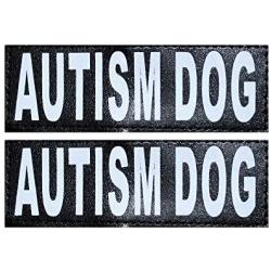 Doggie Stylz Set of 2 Autism Dog Patches Interchangeable Reflective Removable Patches with Hook Backing for Working Dog Harnesses & Vests. Comes in 3 Sizes