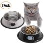 Stainless Steel Cat/Dog Bowls with Rubber Base Non-Slip Puppy Dish,Pets Feeder Bowl and Water Bowl Perfect Choice