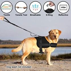 SlowTon No Pull Dog Harness, Adjustable Neck and Chest Strap Padded Breathable Halter Vest Reflective with Top Handle Harness with Locking Buckle for Medium Large Dogs Training Walking