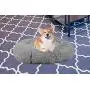 Mind Reader Plush Faux Fur Donut Pet Cuddler, Shaggy Round Comfortable Bed for Dogs, 36'' x 36'', Gray
