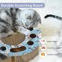 TNZMART Cat Scratcher Cardboard with Bells, Corrugated Cat Scratch Pad Interactive Cat Toys for Grind Claws