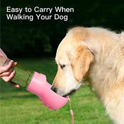 Rolife Portable Dog Water Bottle，3 in 1 Pet Travel Bottle with Food Container, Shovel, and Trash Bag Holder