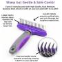 Hertzko Long Rounded Blade Undercoat Dematting Comb for Cats and Dogs