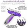 Hertzko Long Rounded Blade Undercoat Dematting Comb for Cats and Dogs