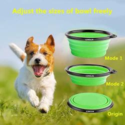 COMSUN Collapsible Dog Bowl, Foldable Expandable Cup Dish for Pet Cat Food Water Feeding Portable Travel Bowl Free Carabiner