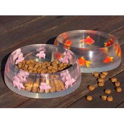 Cute Dog Bowls - Large Designer Dog Food Bowl for Dogs & Cats | Non-skid, No Spill Pet Bowl - Holds 4 Cups / 32 ounce ideal for Pet Food and Water | Gift Boxed | Heavy Poly-resin - Pink Pig Design