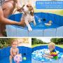 SlowTon Dog Pool Foldable, Pet Swimming Pool Collapsible PVC Outdoor Bathing Tub Portable Summer Pond Non Inflatable Anti-Slip Bathtub Kiddie Pool for Dog Puppy Cats and Kids (40” X 12”)