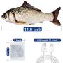 ROLIAT Floppy Fish Cat Kicker Toy with Catnip, Realistic Moving Toy Fish, Dancing Fish Kitty Toy, Wiggle Fish Toys