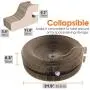 Pawaboo Cat Scratcher Lounge Bed, Multifunctional Collapsible High-Density Corrugated Cardboard Scratching Toy Pad Lounge Round Bed with Built-in Round Bell Balls & Catnip for Cat Kitty Kitten, Beige Pawaboo Cat Scratcher Lounge Bed, Multifunctional Collapsible High-Density Corrugated Cardboard Scratching Toy Pad Lounge Round Bed with Built-in Round Bell Balls & Catnip for Cat Kitty Kitten, Beige