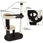 PETMAKER Cat Tree 3 Tier with 2 Scratching Posts, 42.25'', Black and Tan