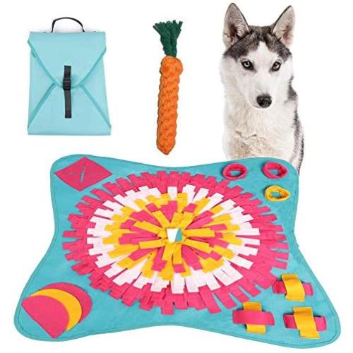 Snuffle Mat，Dog Puzzle Toys，Snuffle Mat for Dogs Rainbow Medium Small Pet Machine Washable Indoor Game Feed Treat Food Interactive Dispensing