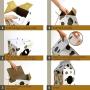 InnoPet Cat Scratcher Cardboard House,Milk Carton Cat Condo for Cats with DIY, Corrugated Cat Cardboard Box, Pad Scratch Toy, Bonus Catnip Included.