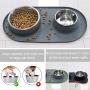 Dog Bowls Stainless Steel, Collapsible Dog Bowl with No Spill Non-Skid Silicone Mat Set, Three Feeder Food Water Bowl for Small Medium Large Dogs, Puppies, Cats and Pets, Pack of 3
