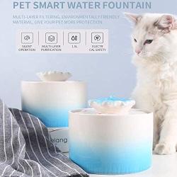 Stickit Graphix Ceramic Pet Water Fountain Automatic Cat Water Fountain Dog Water Dispenser Drinking Fountains Bowl for Cats and Dogs Filtered Water Ceramic Design and Easy to Clean