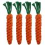 Amersumer 4 PCS Puppy Chew Dog Toys Carrot Cotton Pet Rope Chew Toys Pet Teeth Cleaning Chewing Biting Rope Dog Toys