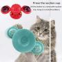 JHT 2PACK Windmill Cat Toy Turntable Teasing Toys with Two Flash Lights Four Catnip Two Balls Strong Suction Cup Spinning Cat (Blue &Red)