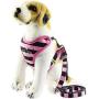 BroBear Pet Stripes Vest Mesh Harness and Leash Set with Rhinestones for Cats & Small Dogs