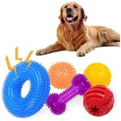 Hestarpet 6PCS Dog Squeaky Toys Pet Squeaky Balls for Dogs Non-Toxic Small Medium Large Dogs Fetch Toys for Dogs TPR Rubber Puppy Toys Spikey Dog Chew Toys for Small Medium Dogs