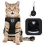 Lenlorry Escape Proof Cat Harness with Leash Collar Set Reflective Adjustable Soft Mesh Step-in Walking Vest Harness for Small Medium Large Cat Dog Rabbit Outdoor Walking