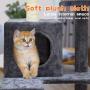 KORIMEFA Cat Tree Cat Tower with Natural Sisal Scratching Post for Kitten Small Cats Activity Platform Playground Furniture with Plush Mouse Hanging Ball Toy for Playing Climb Relax and Sleep…