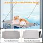 pueikai Cat Hammock, Cat Window Perch for Indoor Large Cats, Cat Resting Seat Hammock Shelves, Sturdy Heavy-Duty Knob Suction Cups Holds Up to Weighted up to 50 lbs, Space-Saving & Easy to Assemble