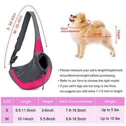 WOYYHO Pet Dog Sling Carrier Breathable Mesh Adjustable Strap Travel Sling Bag Carrier for Dogs Cats Bunny