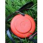 Dexas Off Leash Frisbee Flyer Floating Dog Toy with Removable Leash Attachment