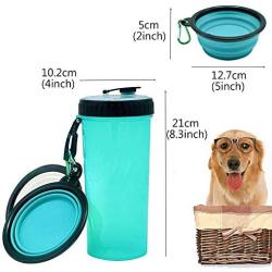 Dog Water Bottle for Walking Hiking Camping Outdoor and Food Container 2 in 1 with 2 Collapsible Dog Bowls,MSDADA Leak Proof Portable Travel Water Dispenser Best Christmas Gift for Dogs Cats and Other Pets (XL Size，Blue)