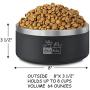 CtilFelix Dog Bowl Stainless Steel Dog Water Bowl Non-Slip Dog Food Bowls Large Portable Pet Feeder Bowls for Medium Large Dogs Cats Holds 64 Ounce Black