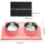 ljfjf Double Cat Bowls,Non Slip Cat Bowls Stand Adjustable Cat Feeding Bowls Stainless Steel Cat Bowls Pink for Cats and Puppies. (Color : -) ljfjf Double Cat Bowls,Non Slip Cat Bowls Stand Adjustable Cat Feeding Bowls Stainless Steel Cat Bowls Pink for Cats and Puppies. (Color : -)