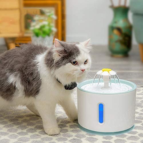 Xihouxian Intelligent Electric Automatic Power Off Drinking Circulation Water Pet Live Water Dispenser LED Luminous Fountain Blue C40