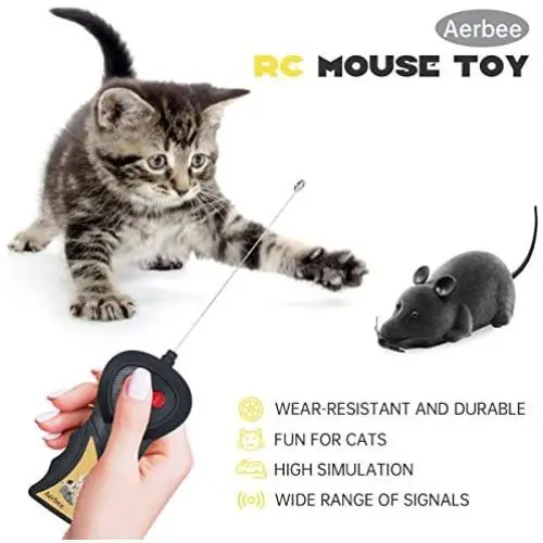 Aerbee Remote Control Mouse Toy, RC Electronic Rat Flocking Mouse Toy