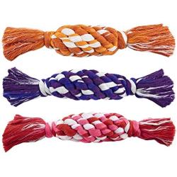 Ruffin It Fetch N Floss Squeak Rope Toy, Large, Orange/Purple/Red