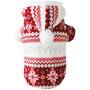 Mogoko Dog Cat Christmas Fleece Jacket with Hood, Puppy Pet Warm Sweater Coat for Winter Cold Weather