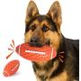 Youmi Dog Chew Squeaky Toy Ball, Dog Interactive Toy for Aggressive Chewers, Durable Dog Toys Rugby Shape for Dogs, Rubber Chew Ball with Squeaker, Makes Dog Fun, for Fetch Game and Outdoor Play