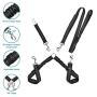 SlowTon 2 in 1 Double Dog Leash + Car Seat Belt, 360° Swivel Dual Dog Lead and Vehicle Safety Seat Belt with Elastic Bungee and Reflective Stripe for Two Pets