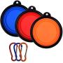 Cosmos 3 Pack Silicone Portable Collapsible Folding Dog Bowl for Pet Cat Food Water Feeding
