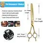 7 Inch Downward Curved Dog Grooming Scissors Thinning Texturizing Shears Professional Safety Blunt Tip Trimming Shearing for Dogs Cats Face Paws Limbs Japanese Stainless Steel Purple, Yellow