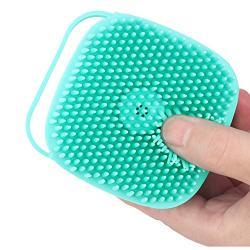 Silicone Dog Bath Brush,Pet Dog Massage Brush with Shower Scrubber Shampoo Dispenser,Soft Brush Rubber Bristle for Dogs and Cats with 2 Pack Hooks