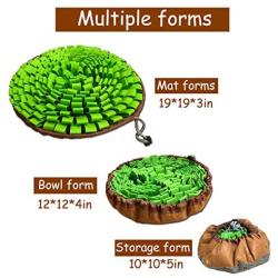 NEECONG Dog Snuffle-Mat Slow-Feeder-Bowl - Simulating Grassland for Boredom, Encourages Natural Foraging Skills for Pet, Treat Indoor Outdoor Stress Relief, Portable and Compact