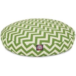 Sage Chevron Medium Round Indoor Outdoor Pet Dog Bed With Removable Washable Cover By Majestic Pet Products